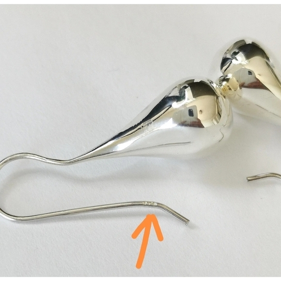 Sterling Silver Modernist  Large teardrop earrings 🆕 - Picture 2 of 8